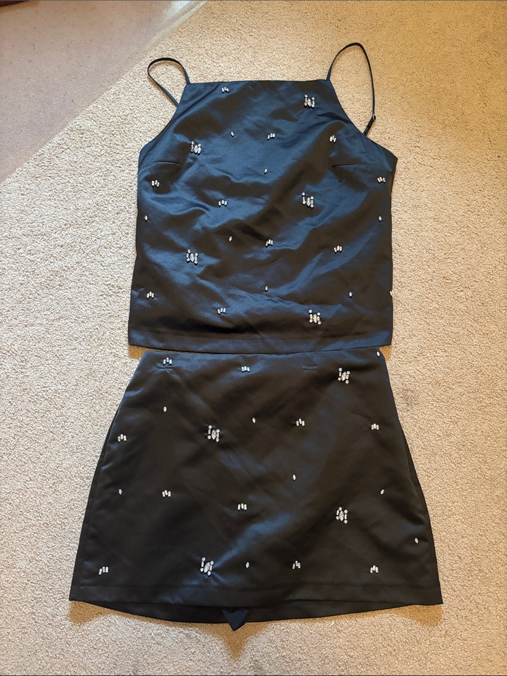 Black Embellished Mini Skirt - Women